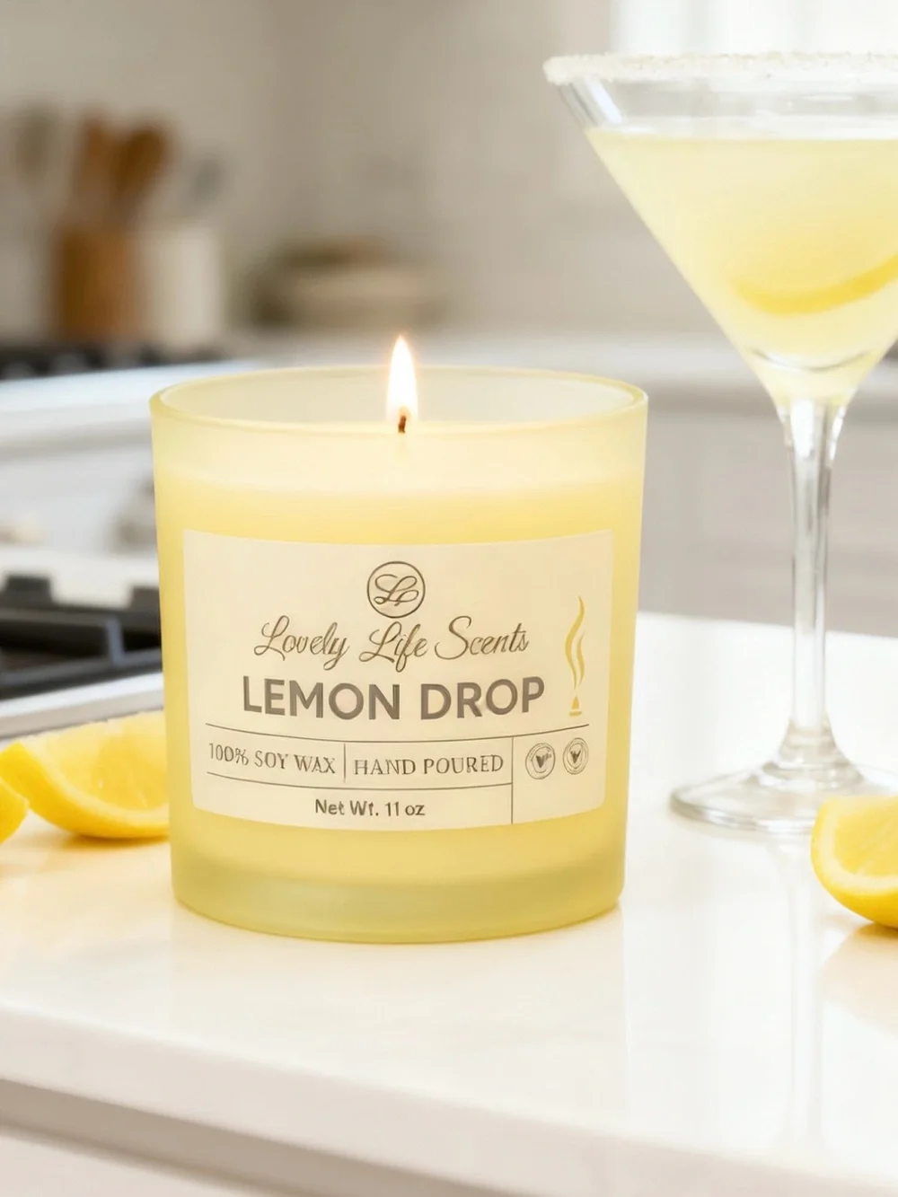 Lemon Drop 11oz Premium Soy Candle - Lovely Life Scents